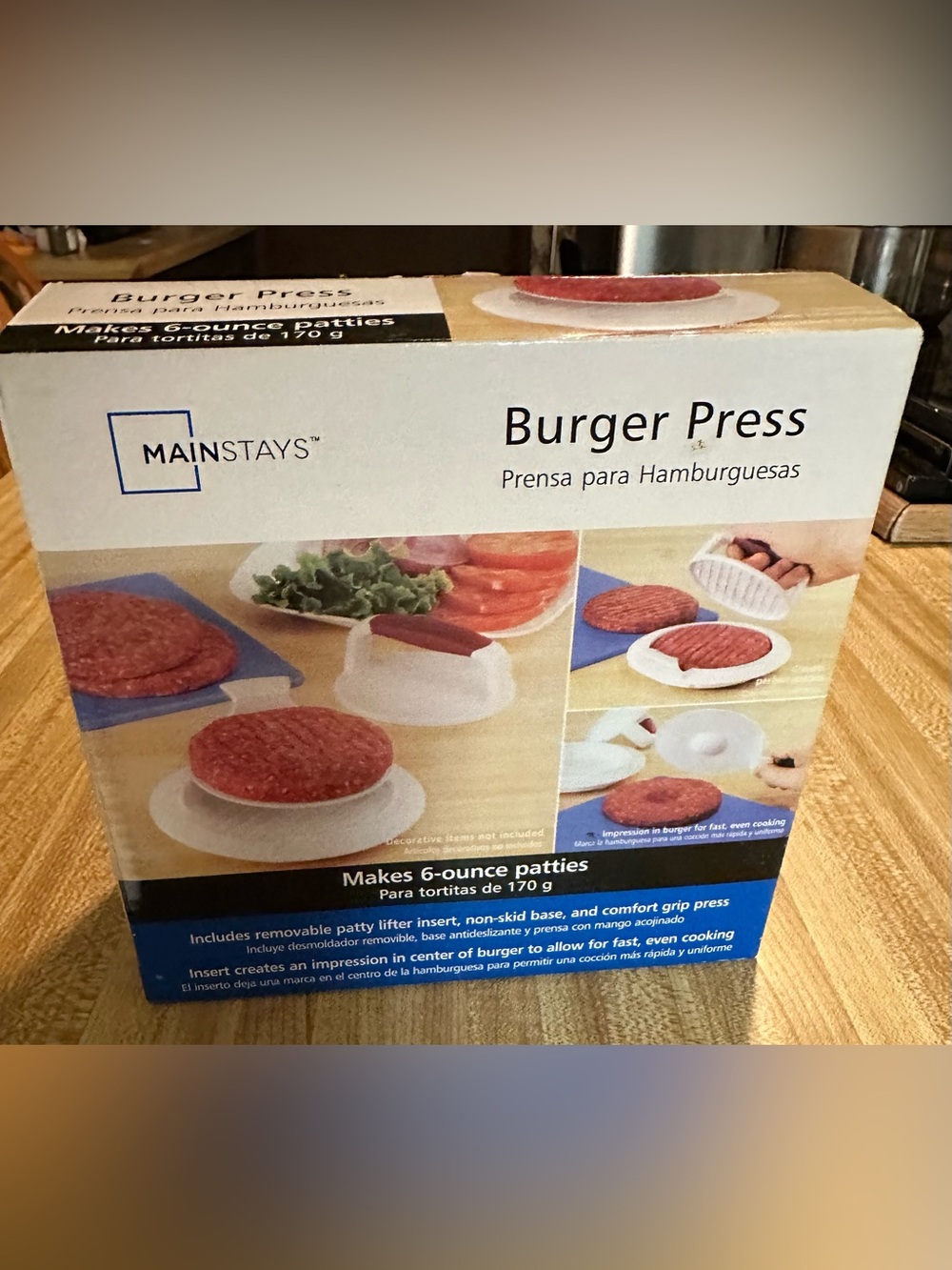 MAINSTAYS Burger Press for Hamburgers Tortillas, new